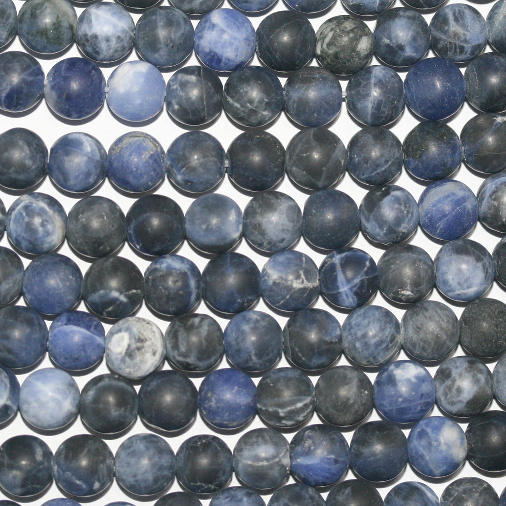 Perles rondes en sodalite St, finition lisse mate, 14 pouces, 8 mm, brin de 38 cm.