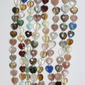Perles en forme de cœur à facettes, pierres multiples, 8 pouces (environ 7-9 mm) - Longueur du fil : 20 cm