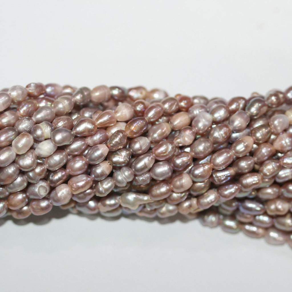 13" St FreshWater  Multicolor Oval Pearl Beads 4-4.5mm -Strand 35cm- Item.14770 -Natural Pearls wholesale Prices