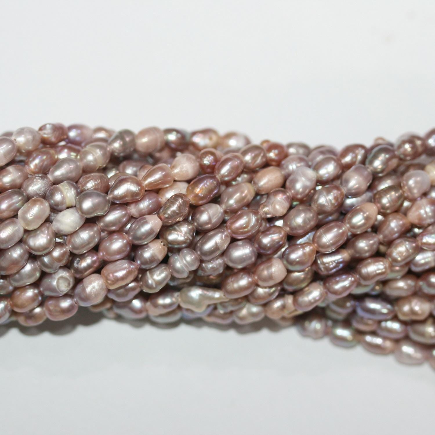 13" St FreshWater  Multicolor Oval Pearl Beads 4-4.5mm -Strand 35cm- Item.14770 -Natural Pearls wholesale Prices