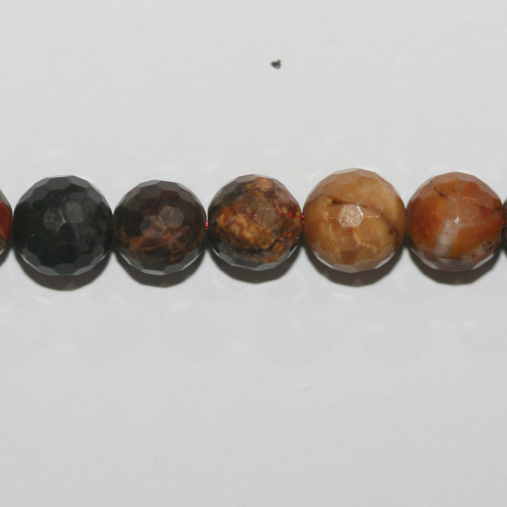 Perles rondes à facettes en jaspe Saint-Picasso, 8 mm, 14 pouces (35,5 cm) - Fil de 38 cm