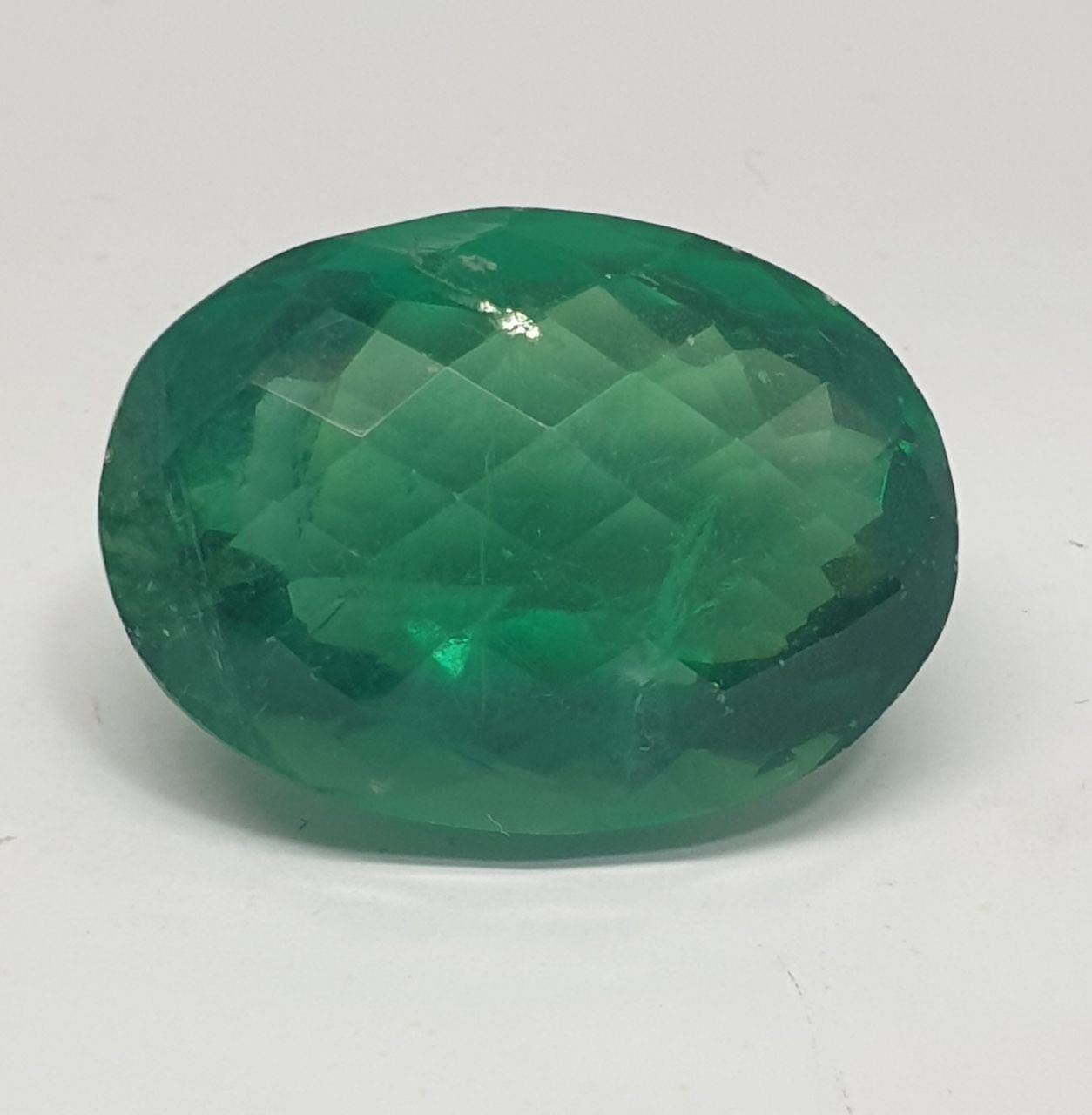 Top Color Natural Big  Green Fluorite Oval 30.2x22.3x18 mm 87ct- Natural Untreated Gems- Natural Crystal- One Of A kind