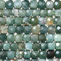 Cuentas de cubo facetadas de ágata St Moss de 16" de 5 mm - Hilo de 40 cm.