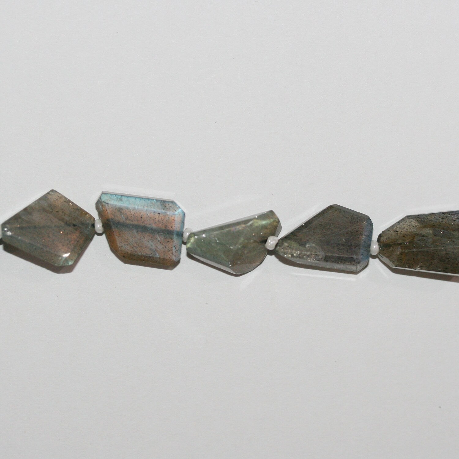 14" St Labradorite Faceted Nugget Beads 16x10mm. Approx.- Strand 37cm.