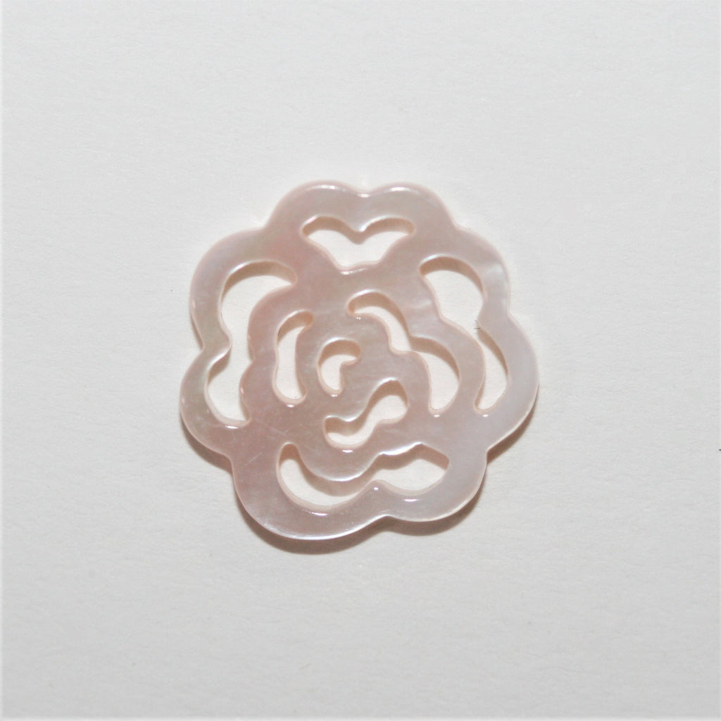 Colgante Flor Nácar Rosa 15mm.- 1 Par