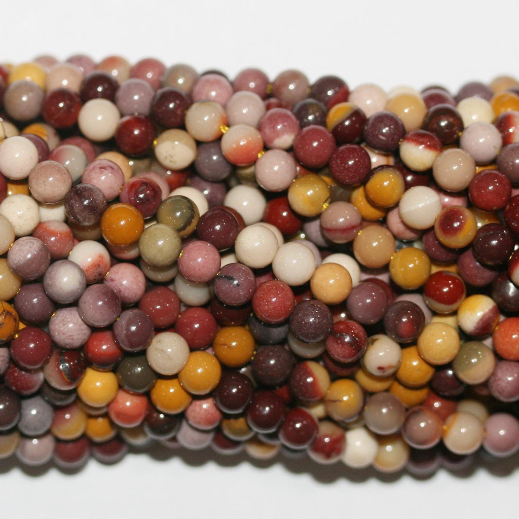 Cuentas redondas lisas de St. Mookaite de 16", 4-4,5 mm, tira de 40 cm.