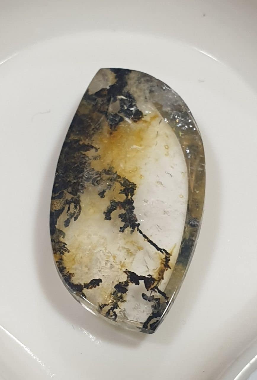 Dendritic Quartz Cabochon 7.7ct  21x10.7mm Natural Inclusions Collector Stone- Natural Stone- Rare Gems- Brazil