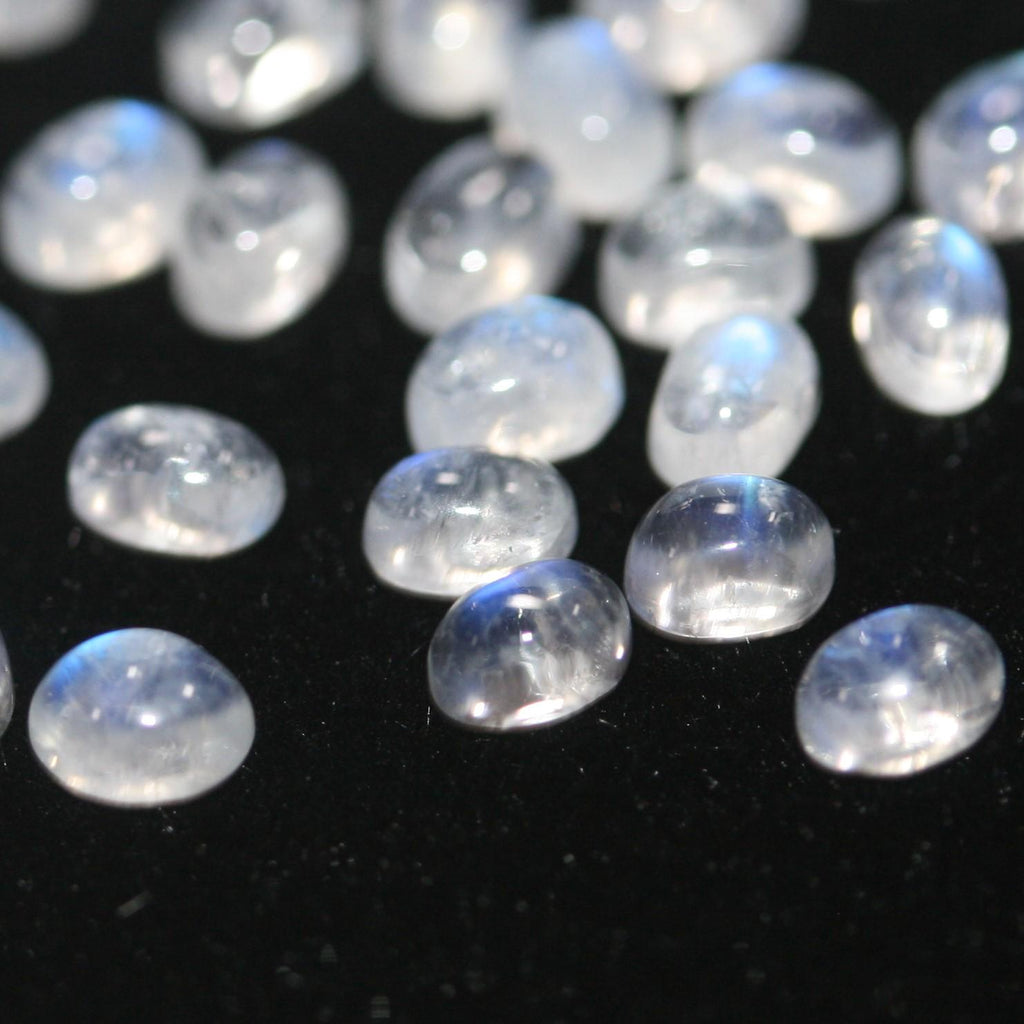 AAA Blue Fire Moonstone  Oval Smooth Cabochon 3x2mm. (30 pcs.)