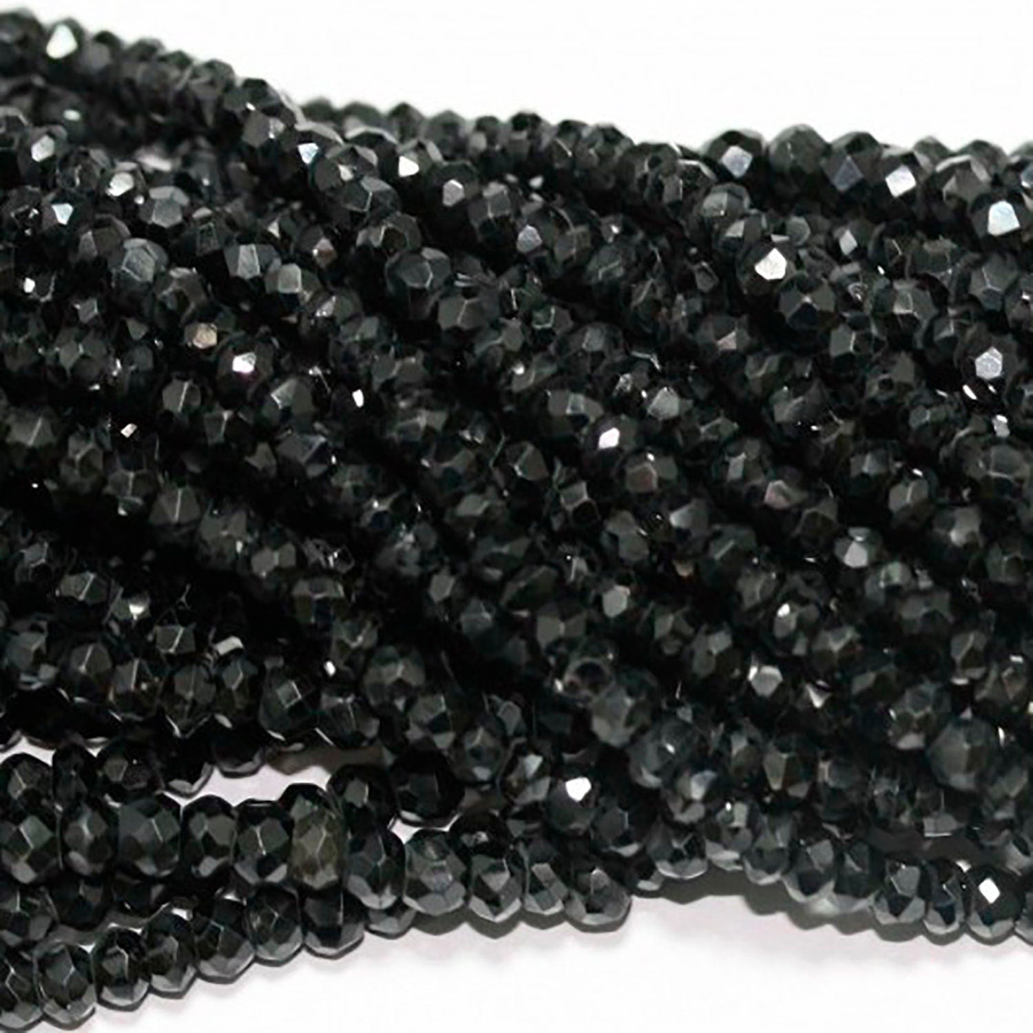 Perles rondelles à facettes en spinelle de 35,5 cm (14 pouces), 4 x 2 mm, longueur 37 cm.