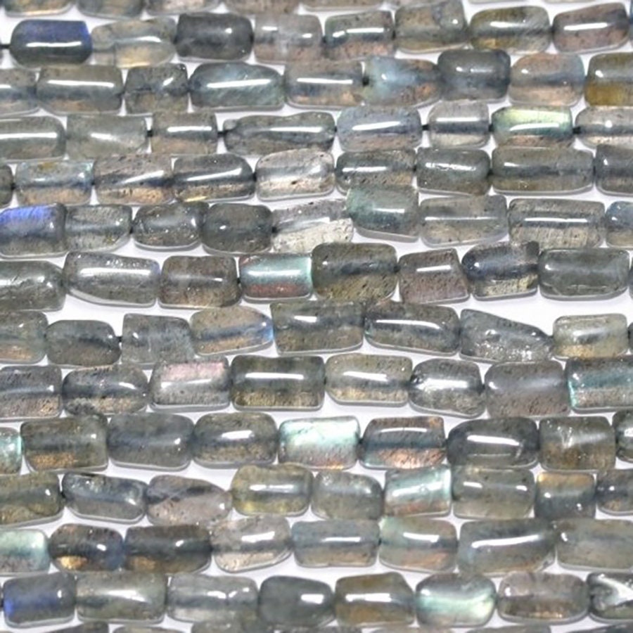 14" St Labradorite Smooth Tube Beads  8x4mm.-Strand 37cm.