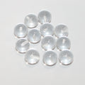 Perles rondes en quartz cristal de roche, demi-percées, 8 mm (4 paires).