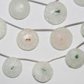 Cuentas de cuarzo solar facetadas de 8" (20-25 mm, aprox. - Hilo de 20 cm)