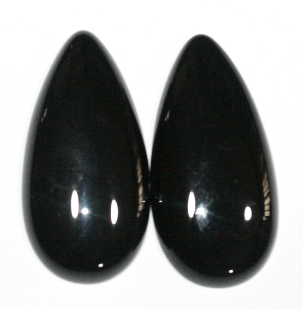 Lote de 2 cabujones de ónix lisos de 40 x 20 mm. (2 unidades)