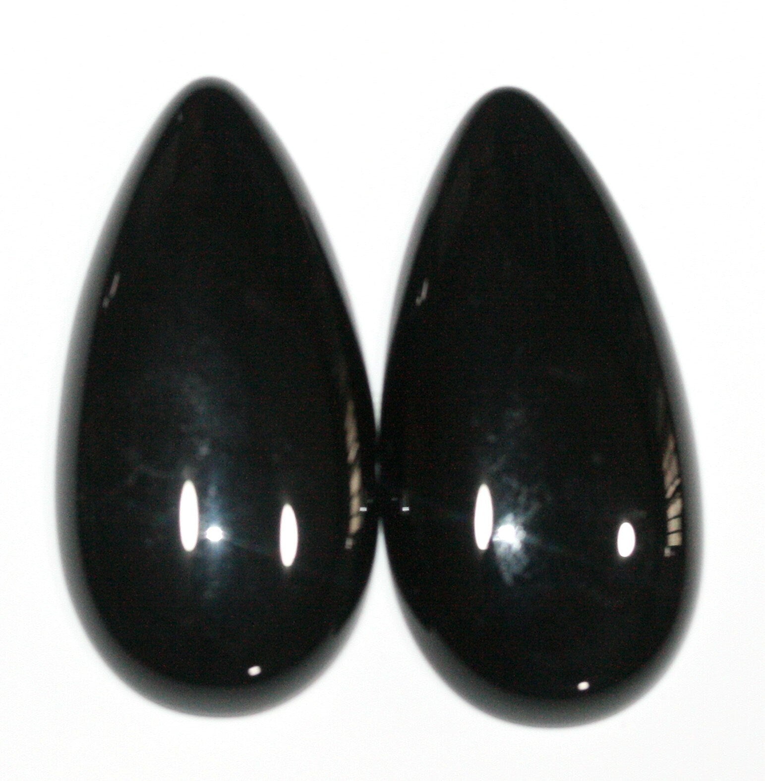 Lote de 2 cabujones de ónix lisos de 40 x 20 mm. (2 unidades)