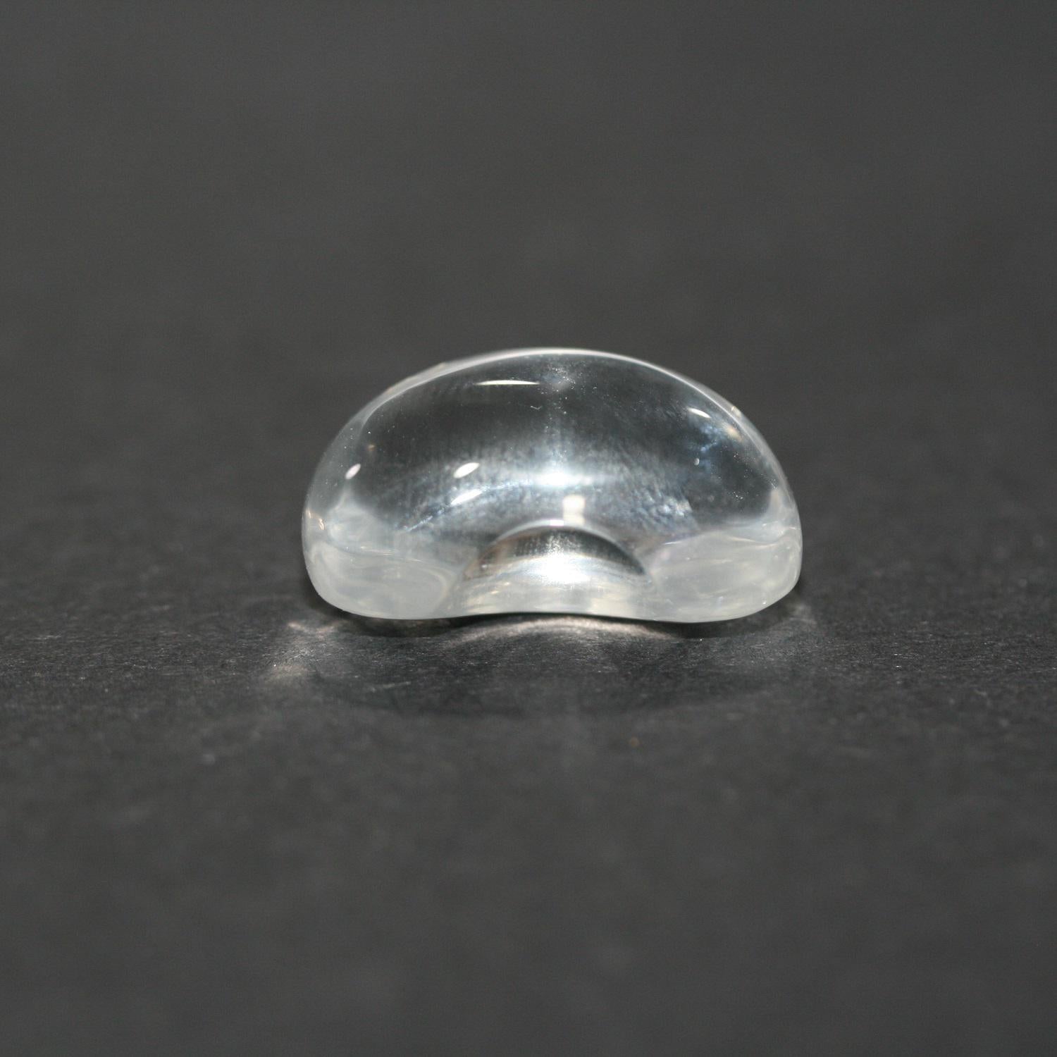 Colgante Luna de Cristal de Roca Liso Sin Taladro 18x12mm.-Ref. 14855