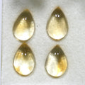Lote de 4 cabujones de citrino en forma de gota de 12 x 8 mm. (4 piezas)