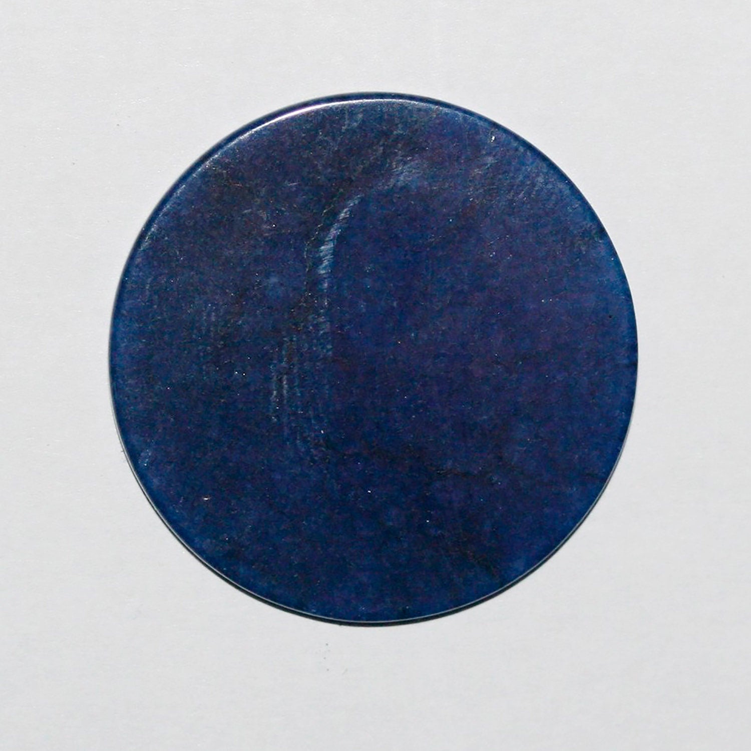 Lote de 2 cabujones planos redondos de jade teñido azul de 30 mm (2 unidades)