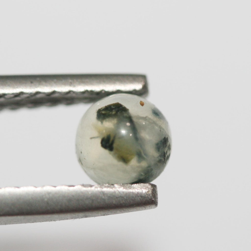 Lote de 24 cabujones redondos de prehnita de 5 mm (24 piezas)