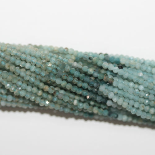 Perles rondes à facettes en grandidiérite de 30 cm (12 pouces), 2 mm de diamètre, longueur 32 cm.