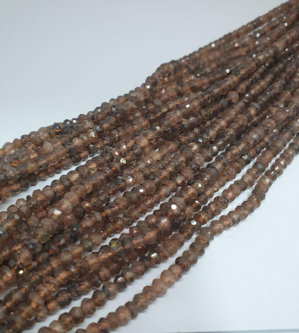Perles rondelles à facettes en andalousite de 38 cm (15 pouces), 4 x 2 mm environ - Longueur du fil : 37 cm