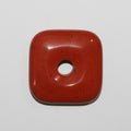Colgante cuadrado liso de jaspe rojo de 30 mm