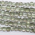 Perles cubiques à facettes en prasiolite de 8 pouces (environ 7-8 mm) - Longueur du fil : 21 cm.