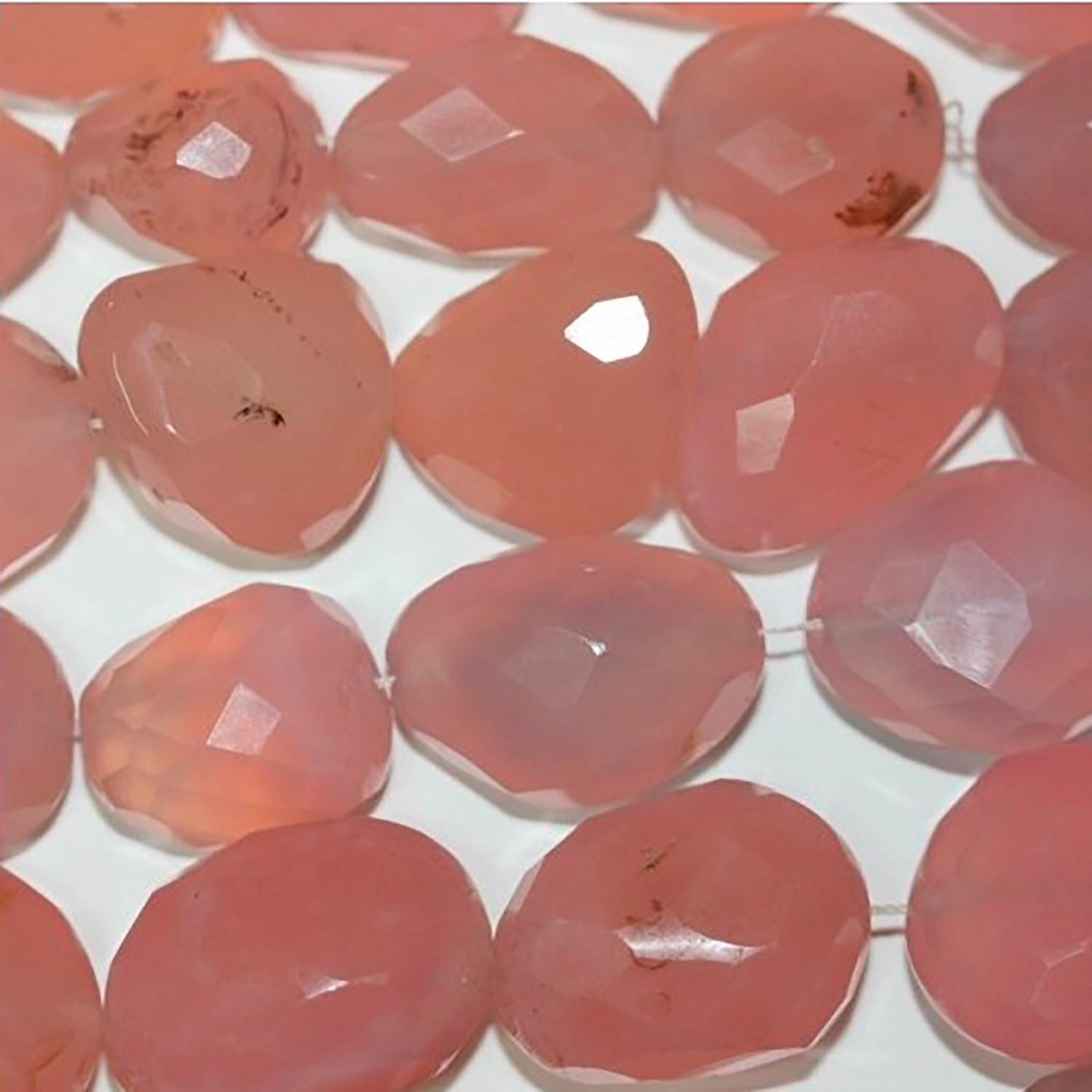 12" St  Pink Calchedony Faceted Nugget Beads 17-25mm.-Approx.-Strand 33cm