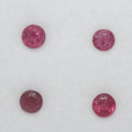 Lote de 4 piezas de rubíes facetados redondos de 4 mm (4 piezas)