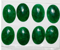 Lote de 8 cabujones ovalados de jade verde teñido (8 unidades) de 25 x 18 mm