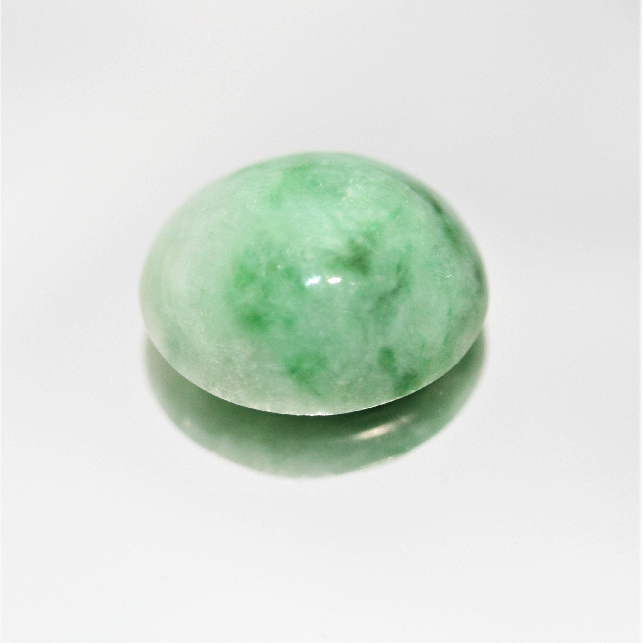 Jadeite Smooth Oval Cabochon 15.7x13.7mm. (12.21ct.) - Wholesale Gemstones- Natural Stones For Jewelry