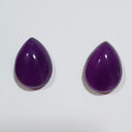 Lote de 2 cabujones de jade morado (2 unidades) de 16 x 12 mm