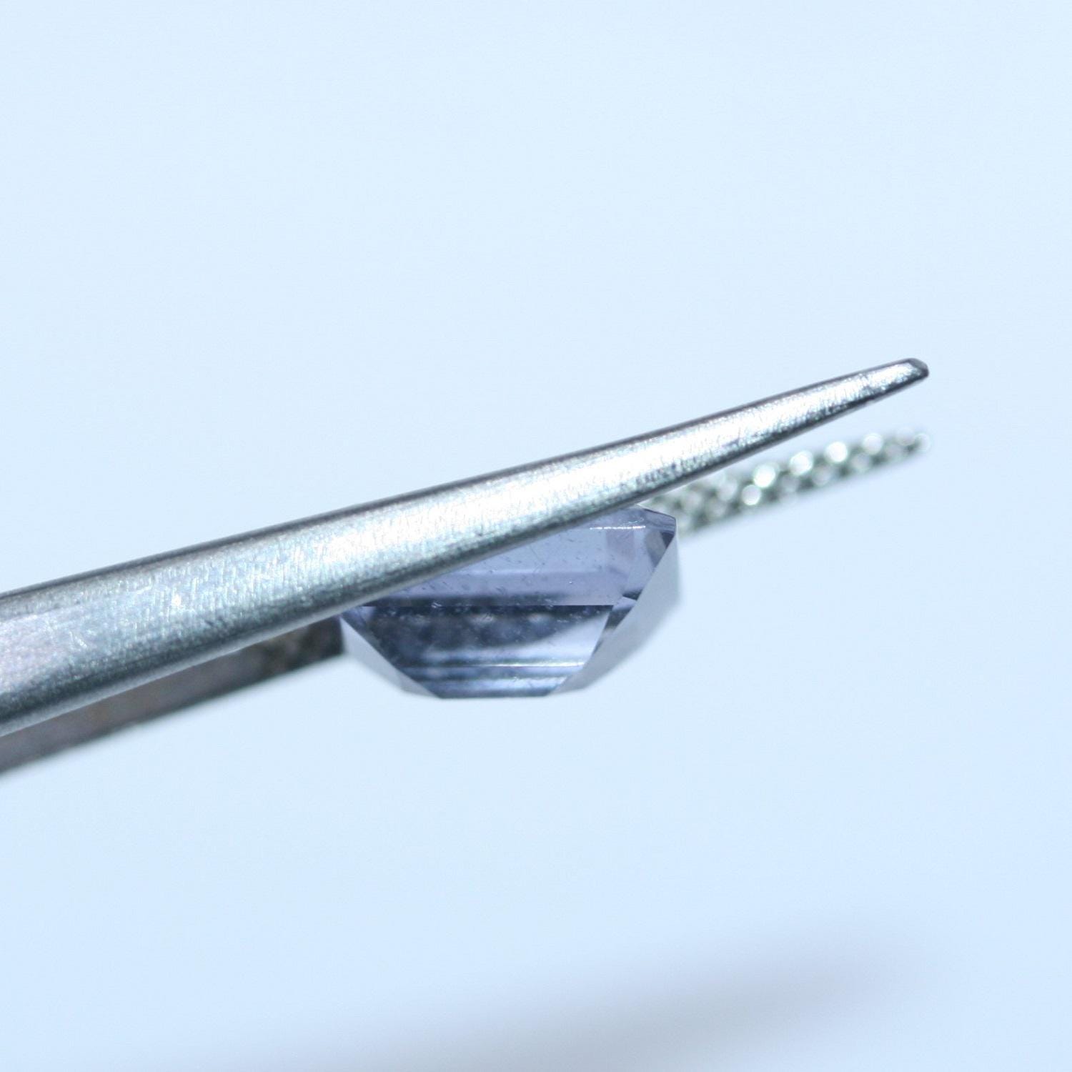 Lot d'iolite à facettes rectangulaires 10x8mm. (2 pièces).