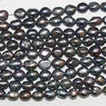 13" St Freshwater  Black Baroque Pearl 8-9mm.Approx.-Strand 36cm  -Natural Pearls wholesale Prices