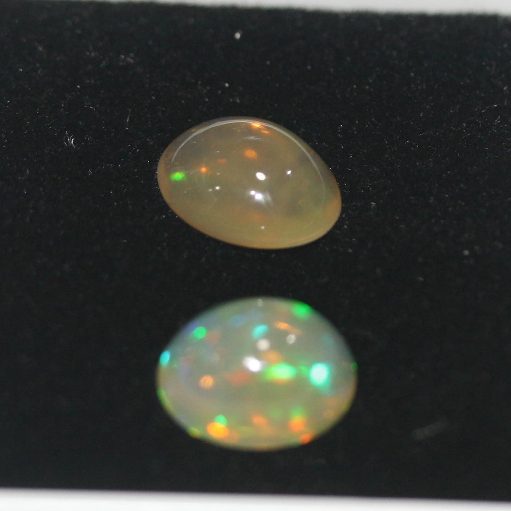 1 Pair of Ethiopian Opal Smooth Oval Cabochon 10x8mm.- 2 Pcs