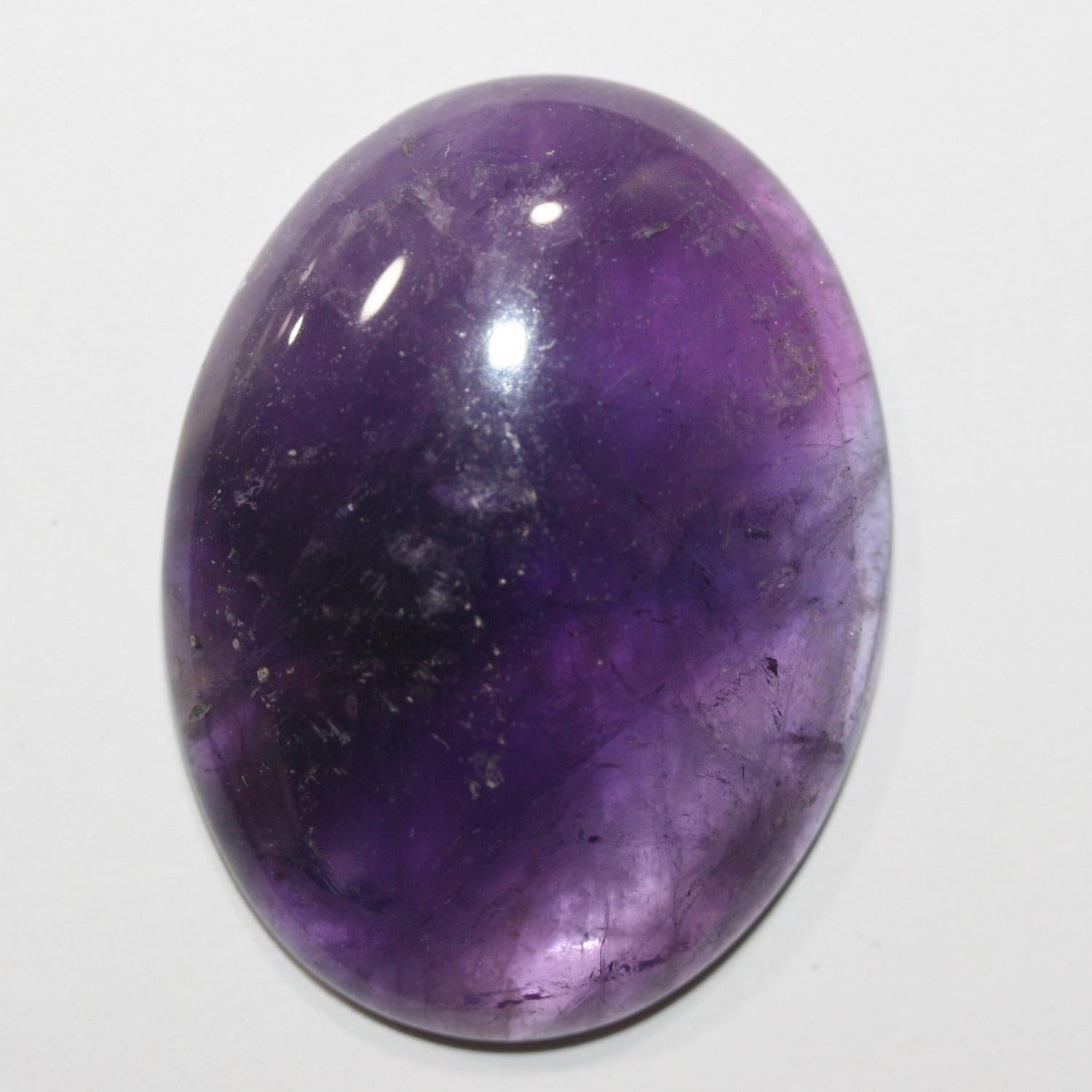 BIG 1 Pcs  Amethyst Oval Smooth Cabochon 40x30mm (1pcs.).