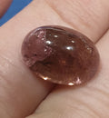 Pink Tourmaline Oval  Cabochon 13.5x9.9mm 6.77ct- Strawberry Color Tourmaline- Untreated Gem- Healing Properties