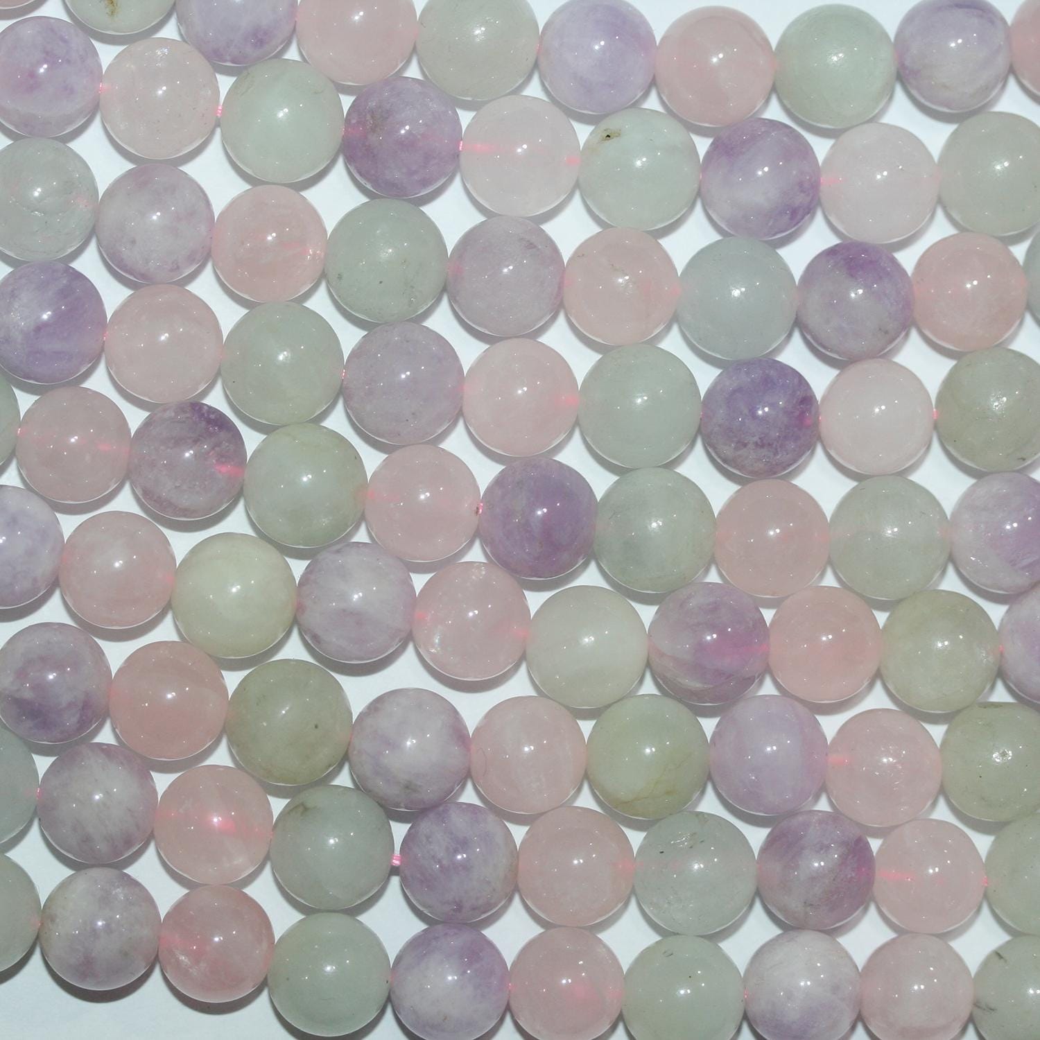 Perles rondes lisses en quartz mélangé, 8 mm, 40 cm (16 pouces).