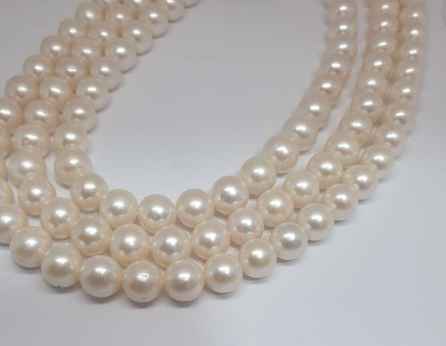 1 5" Fresh Water Pearl Round Beads 10-11mm.-Strand 40cm-FWP