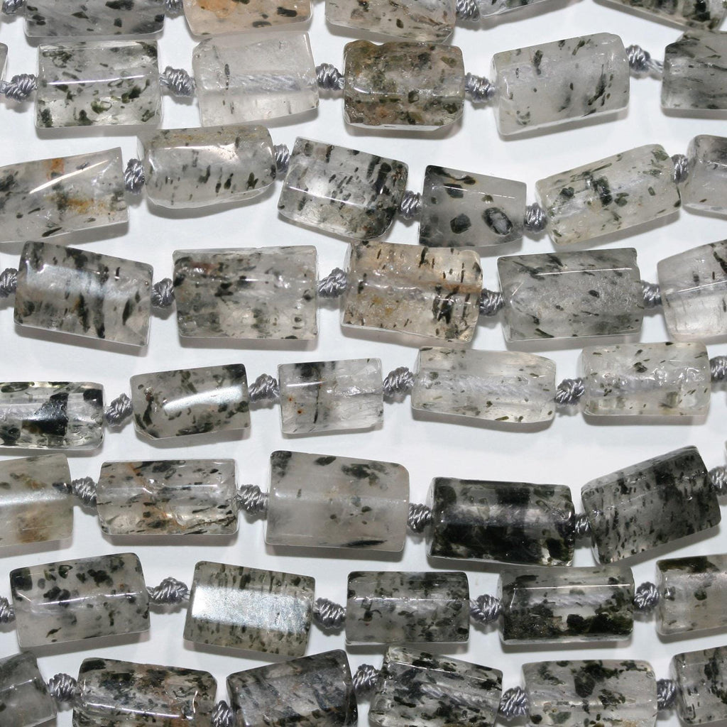 Perles cylindriques lisses en quartz St Dragon, 14 x 8 mm, 38 cm de longueur (réf. 14748).