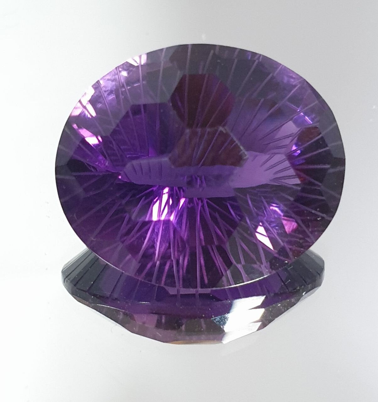 AAA One Of A kind Carved African Amethyst Oval   Stone Unique Carving 17.6x15mm 14.16ct Really Fancy Shape