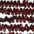 10" St Garnet Faceted Drop Beads 7x5mm.-Strand 25cm