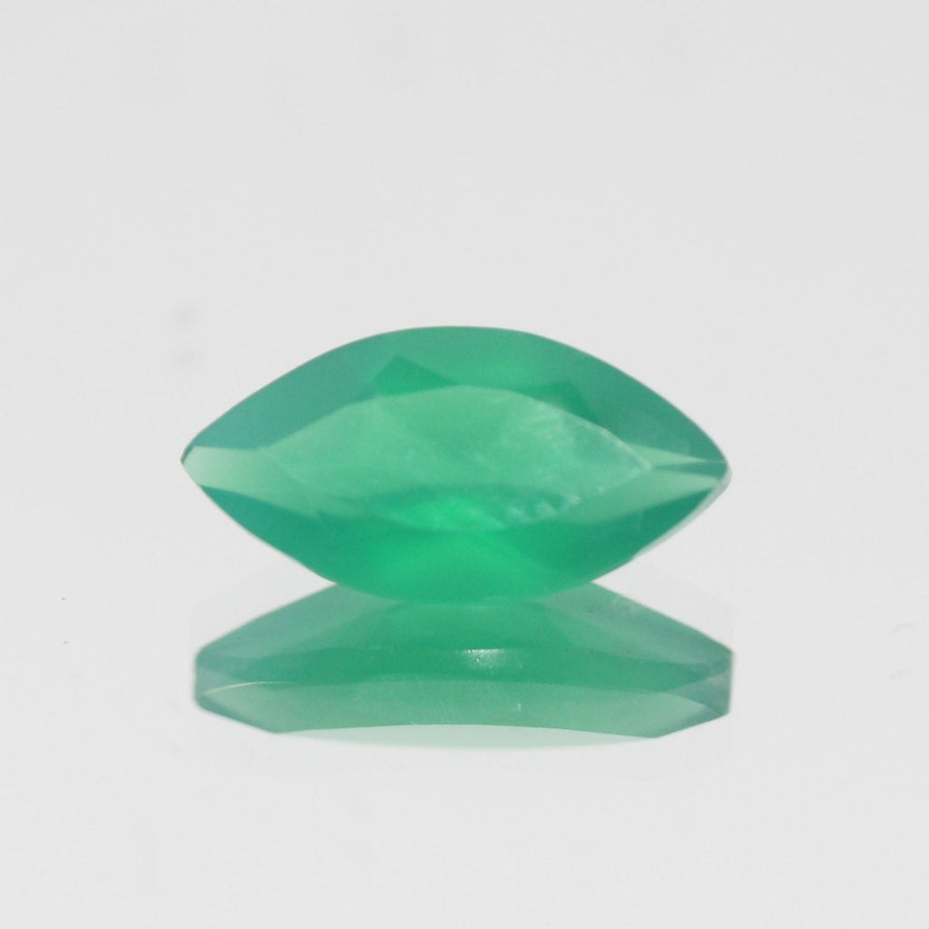 Lot de 10 pierres précieuses d'onix vert taillées en marquise, 12 x 6 mm. - Pierres précieuses de qualité supérieure, vente en gros.