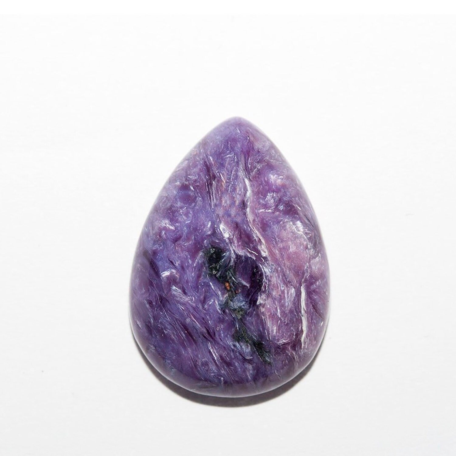 Lote de 4 cabujones de gota de charoita de 18 x 13 mm (4 piezas)