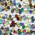 Perles pendantes à facettes en pierre multiple de 20 cm (8 po), 9 x 6 mm environ. Longueur du fil : 20 cm. Réf. 10971