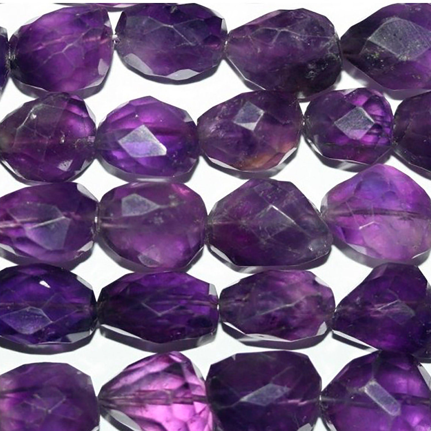 13" St Amethyst Faceted Nugget Beads 18-25mm.Approx.-Strand 34cm