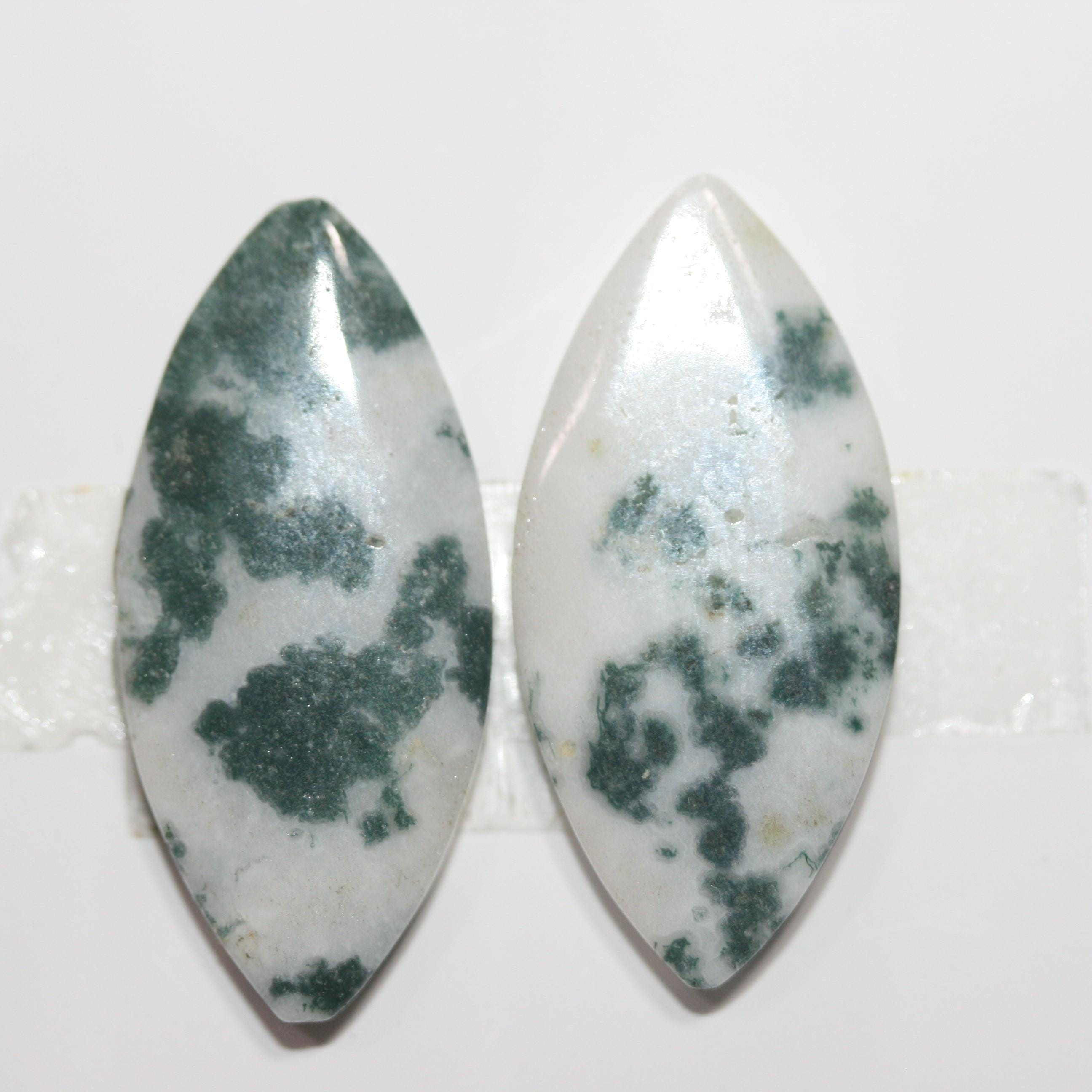 1 Pair Wave Jasper 28x13.5mm Marquise Cabochons. Natural Stone.