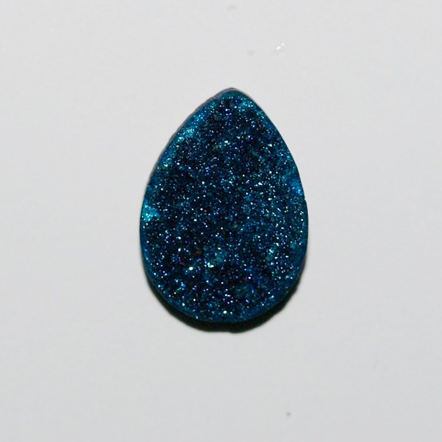 Lote de 6 cabujones de ágata drusa azul, 14 x 10 mm. (6 uds.)