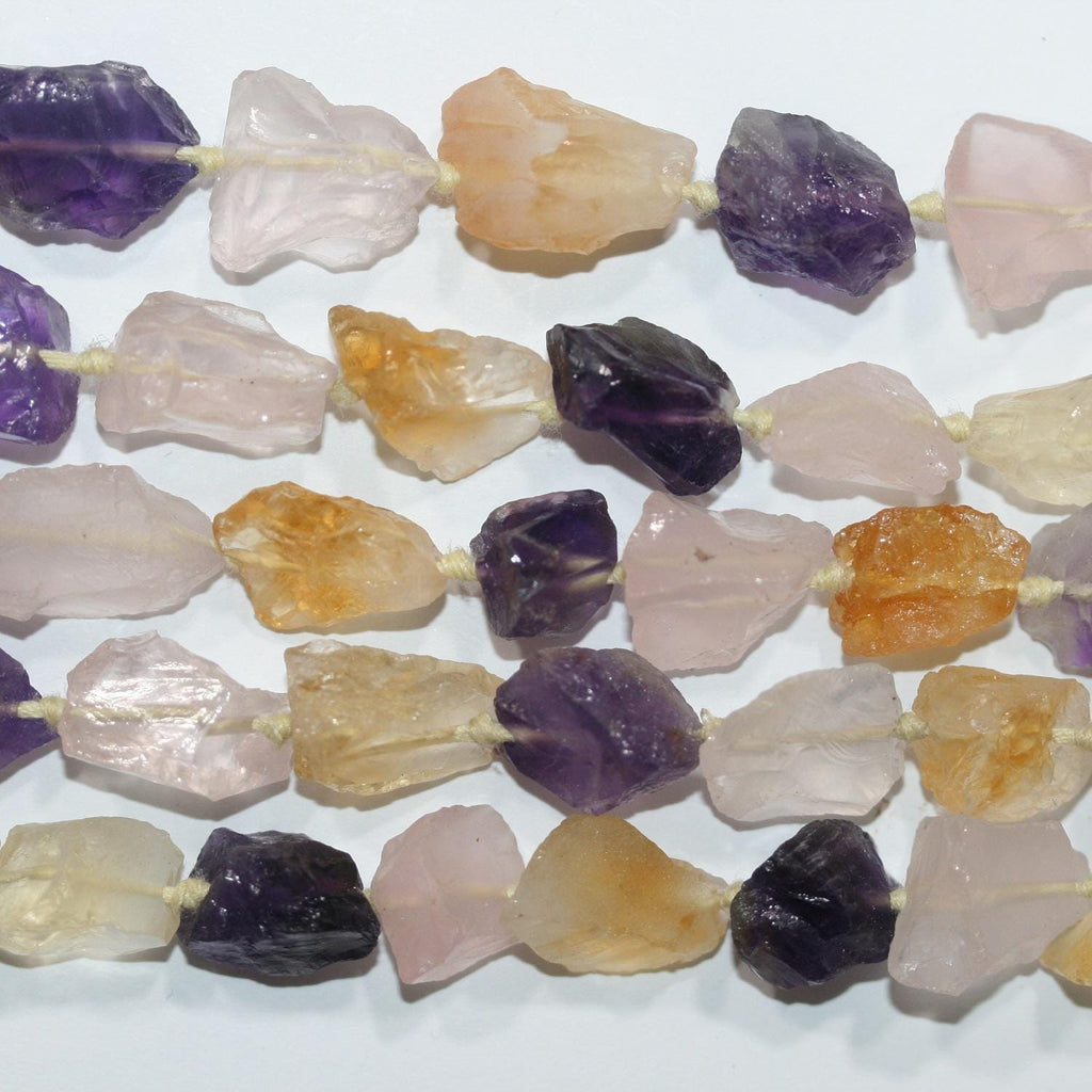 Cuentas de cuarzo irregulares sin pulir de 40 cm (16") - Tira de 40 cm - Ref. 14743