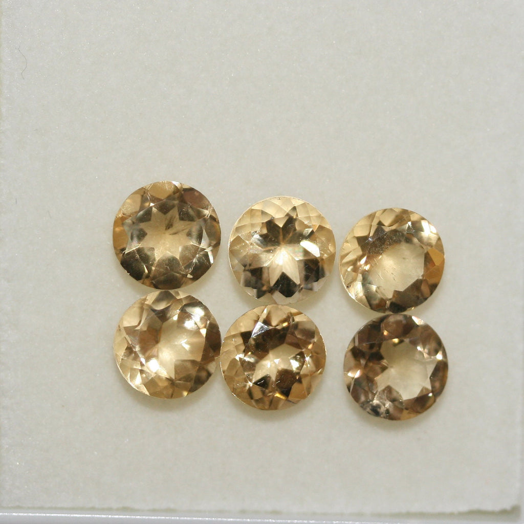 Lote de 6 citrinos redondos facetados de 7 mm (6 piezas)