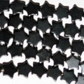 Perles étoiles lisses en lignite naturelle St. Jet, 15 pouces, 6 mm - Fil de 40 cm